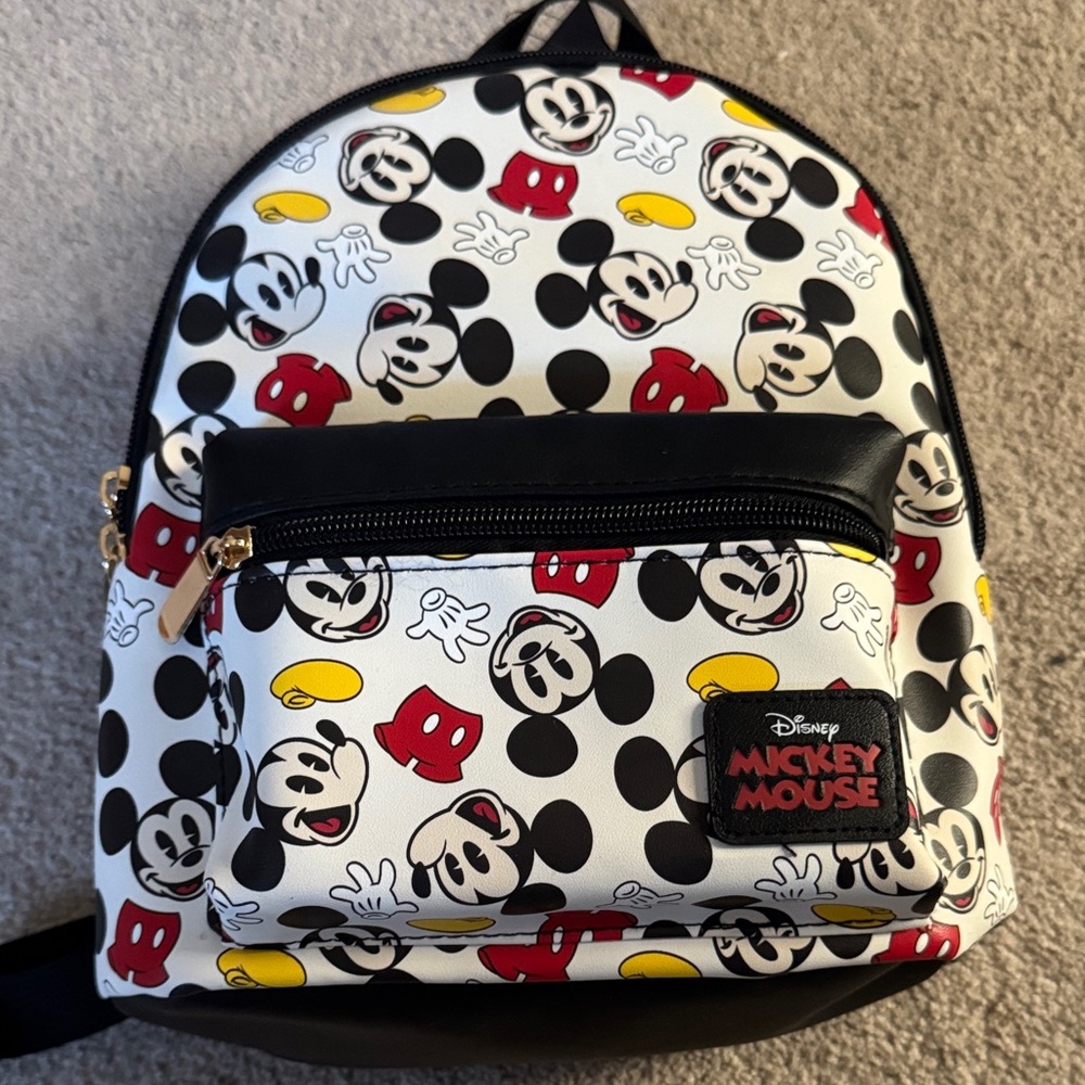Disney Mickey Mouse Kids Backpack - White, Black, Red, Yellow